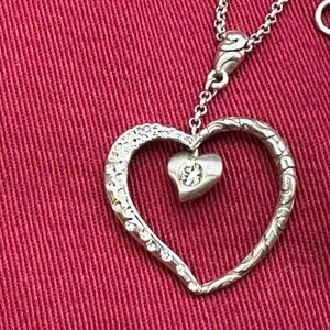 Brighton Silver-Plated Reversible Double Heart Pendant Necklace